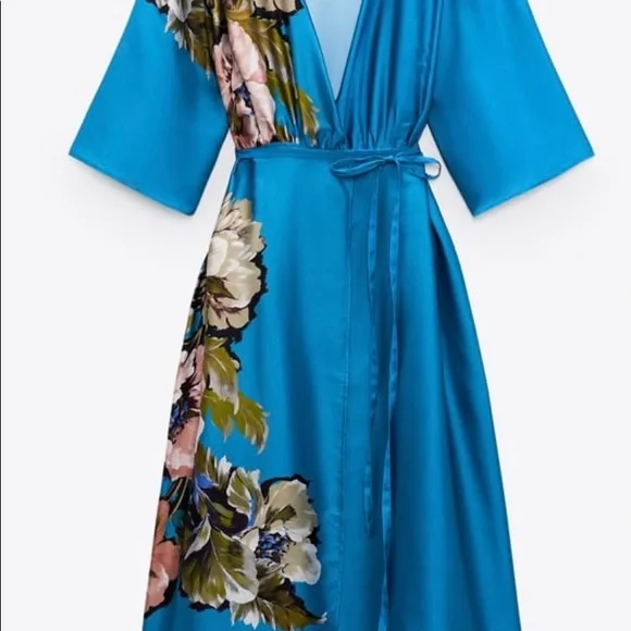 NWT Zara floral wrap dress - Picture 5 of 7